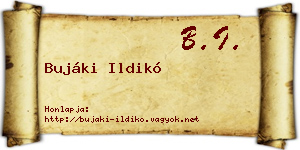 Bujáki Ildikó névjegykártya